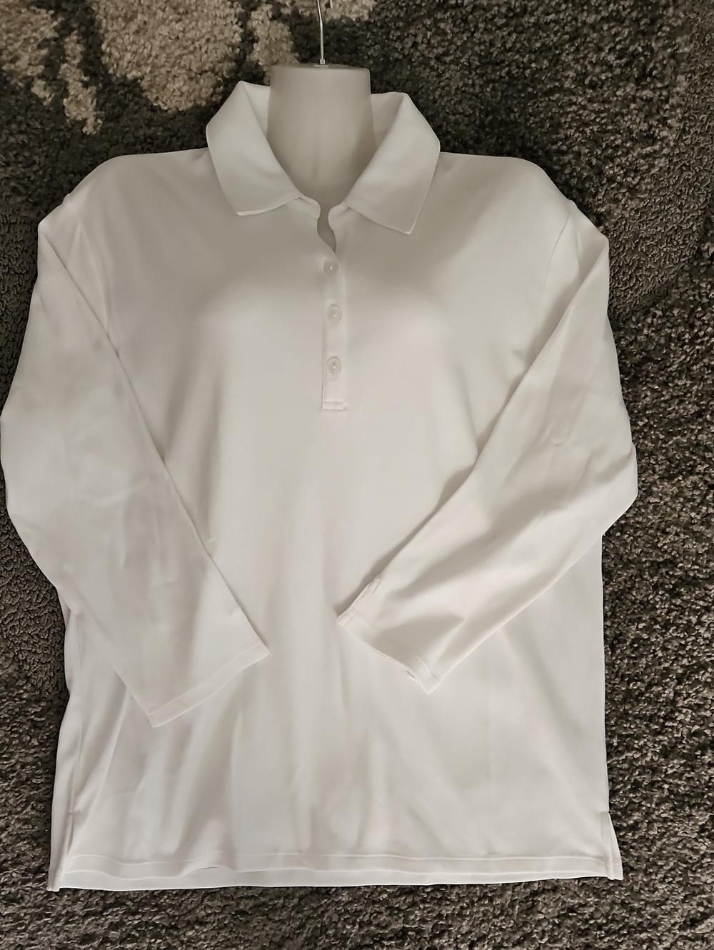Draper's & Damon's White Polo Shirt Sz L